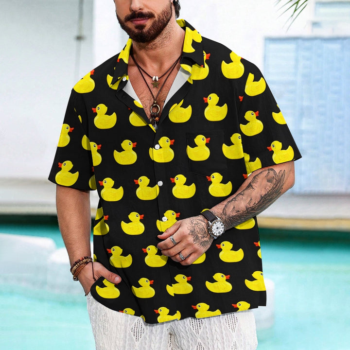 Men's Little Yellow Duck Casual Short Sleeve Shirt 2403000403