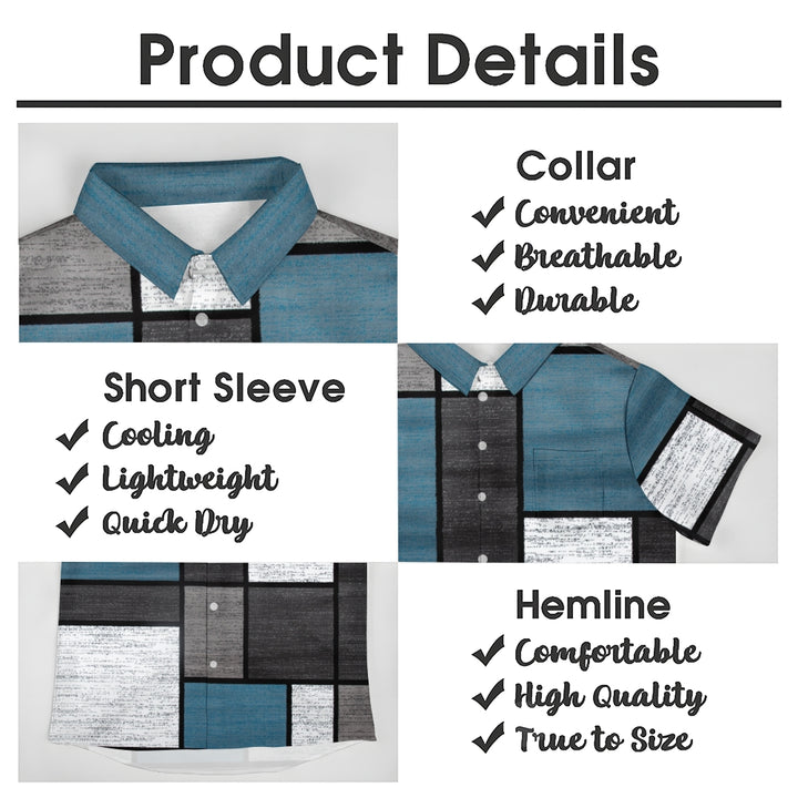 Men's Breathable Stylish Stitch Print Shirt 2406002949