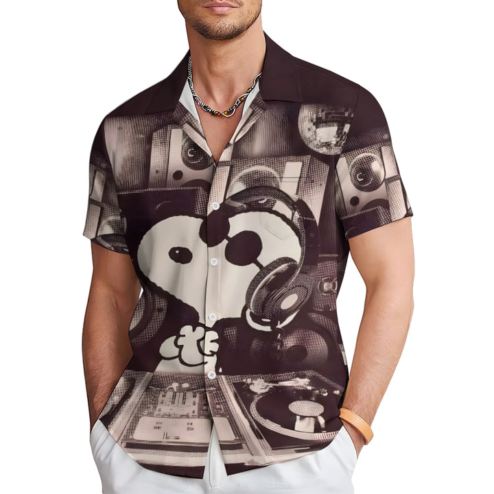 Men's Cartoon Character Print Casual Short Sleeve Shirt 2403000505