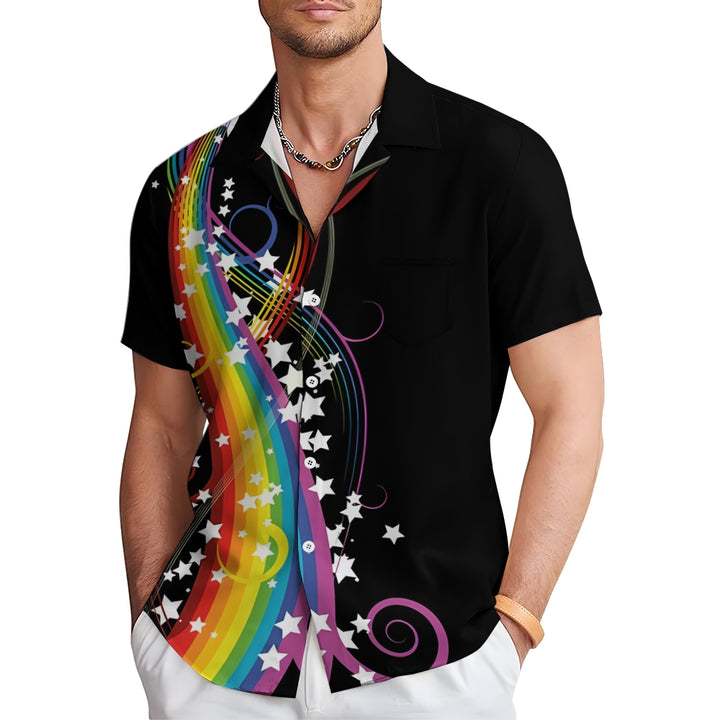 Rainbow Print Pride Month Short Sleeve Shirt 2404001811