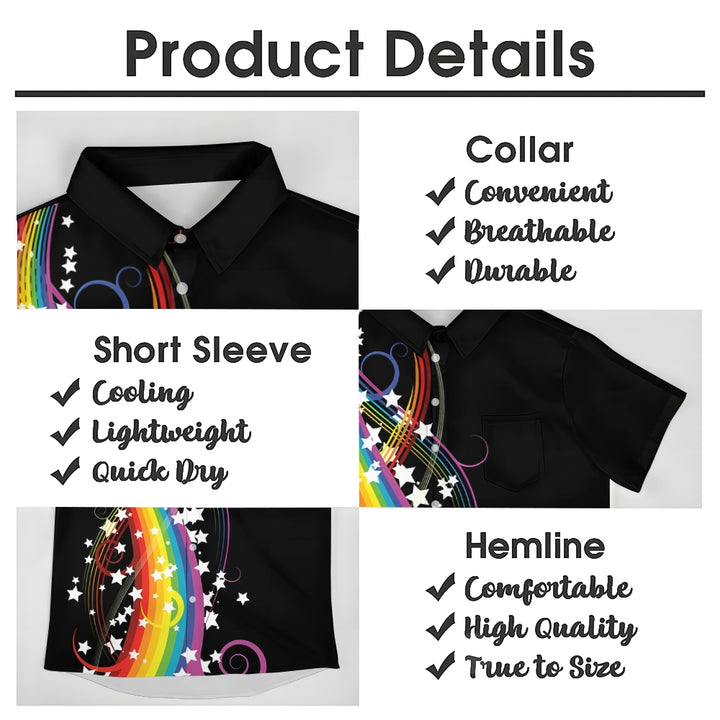 Rainbow Print Pride Month Short Sleeve Shirt 2404001811