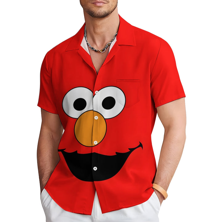 Casual Short-Sleeved Shirt Worn By Cartoon Characters With Friends 2401000301
