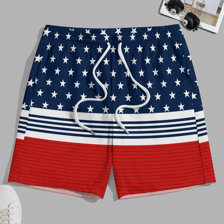 Men‘s Quick-Drying Flag Print Shorts 2406003165
