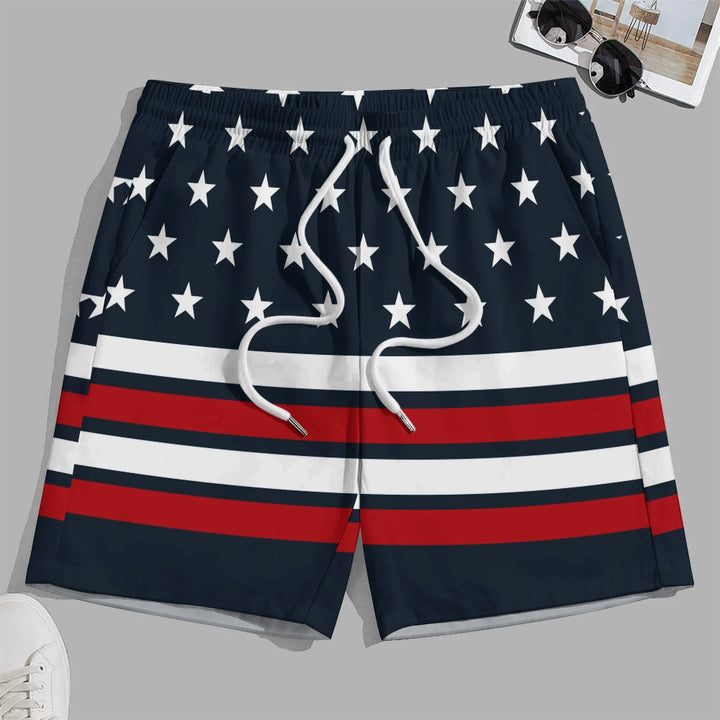 Men‘s Quick-Drying Flag Print Shorts 2406003165