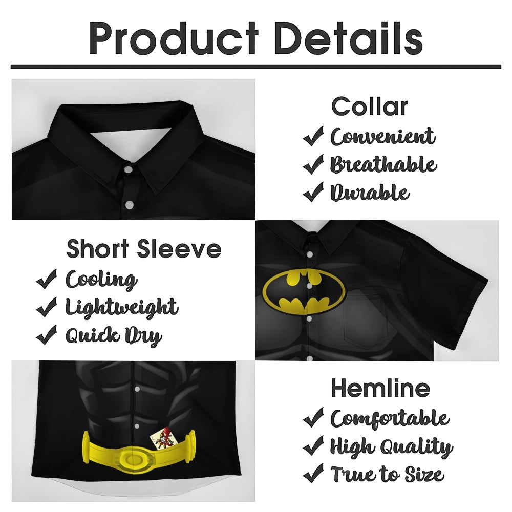 Men's Heroic Role Casual Short Sleeve Shirt 2404001675