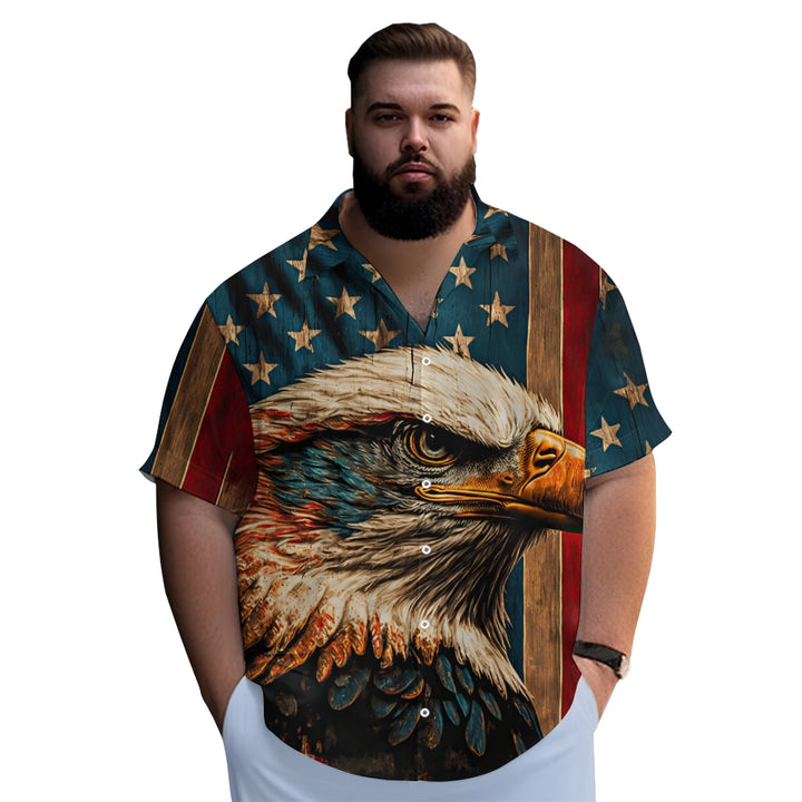 Men's Eagle Painted Art Print Vacation Short Sleeve Shirt 2305105846