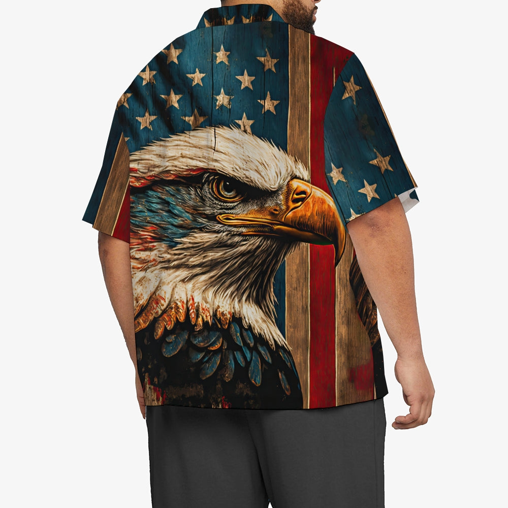 Men's Eagle Painted Art Print Vacation Short Sleeve Shirt 2305105846