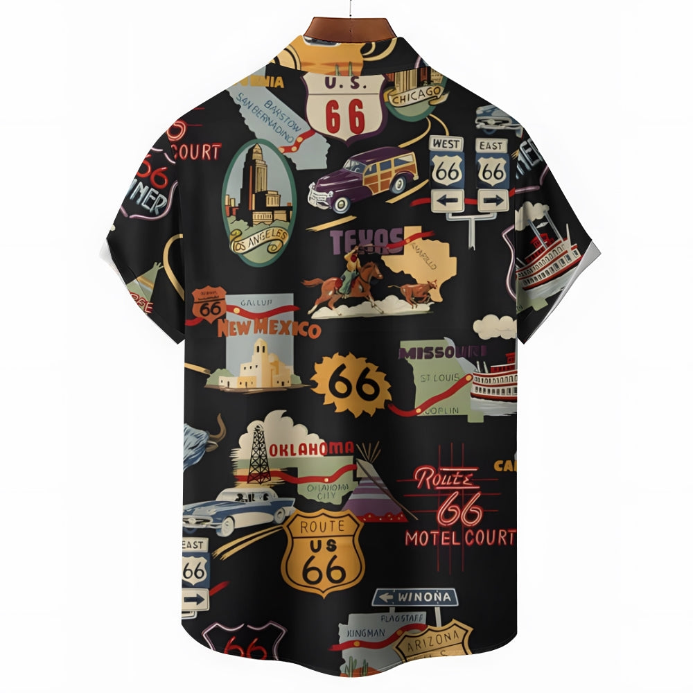 Men's Route 66 Casual Short Sleeve Shirt 2401000255