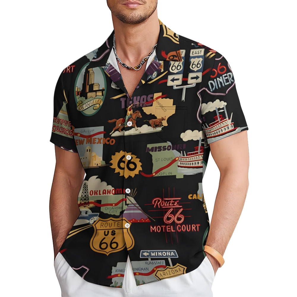 Men's Route 66 Casual Short Sleeve Shirt 2401000255