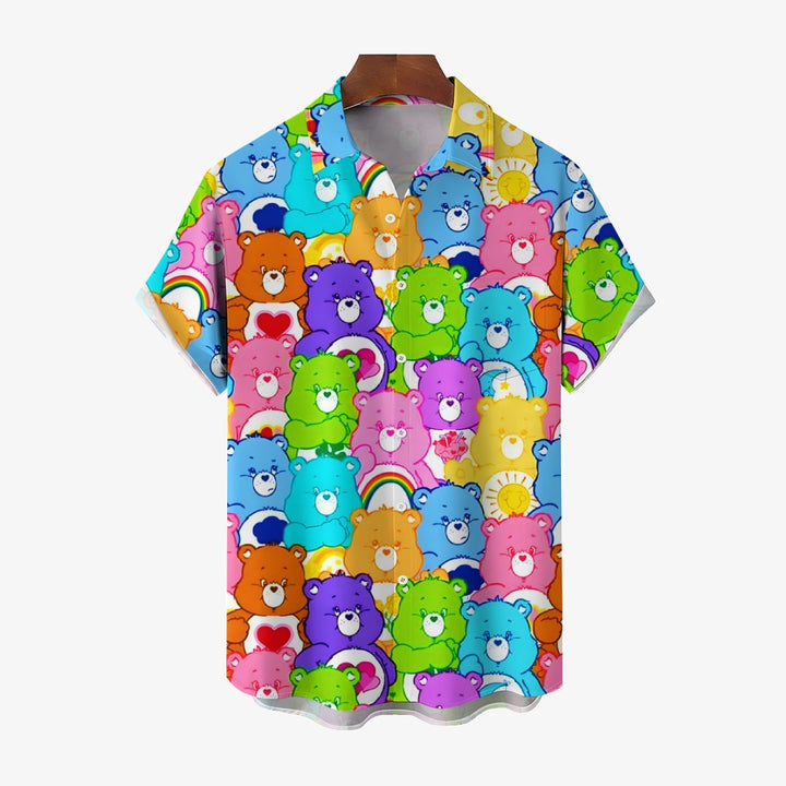 Colorful Bear Casual Large Size Short-Sleeved Shirt 2406003337