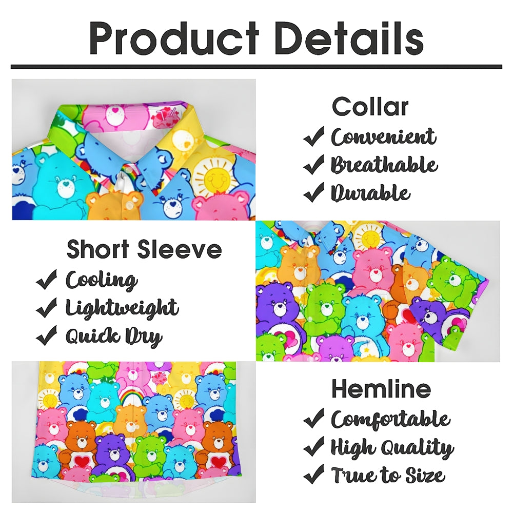 Colorful Bear Casual Large Size Short-Sleeved Shirt 2406003337