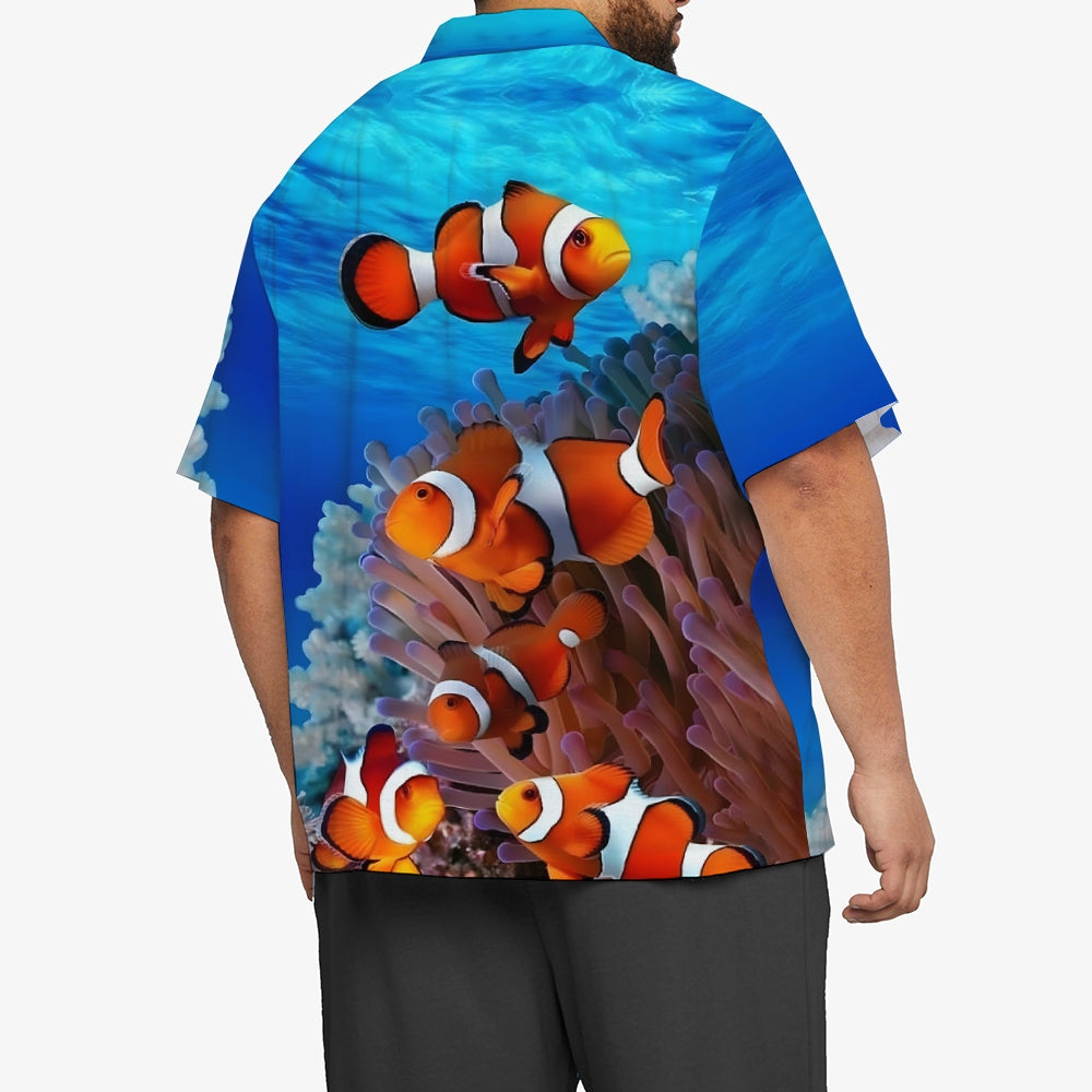 Clownfish Casual Print Chest Pocket Short Sleeve Shirt 2308100128