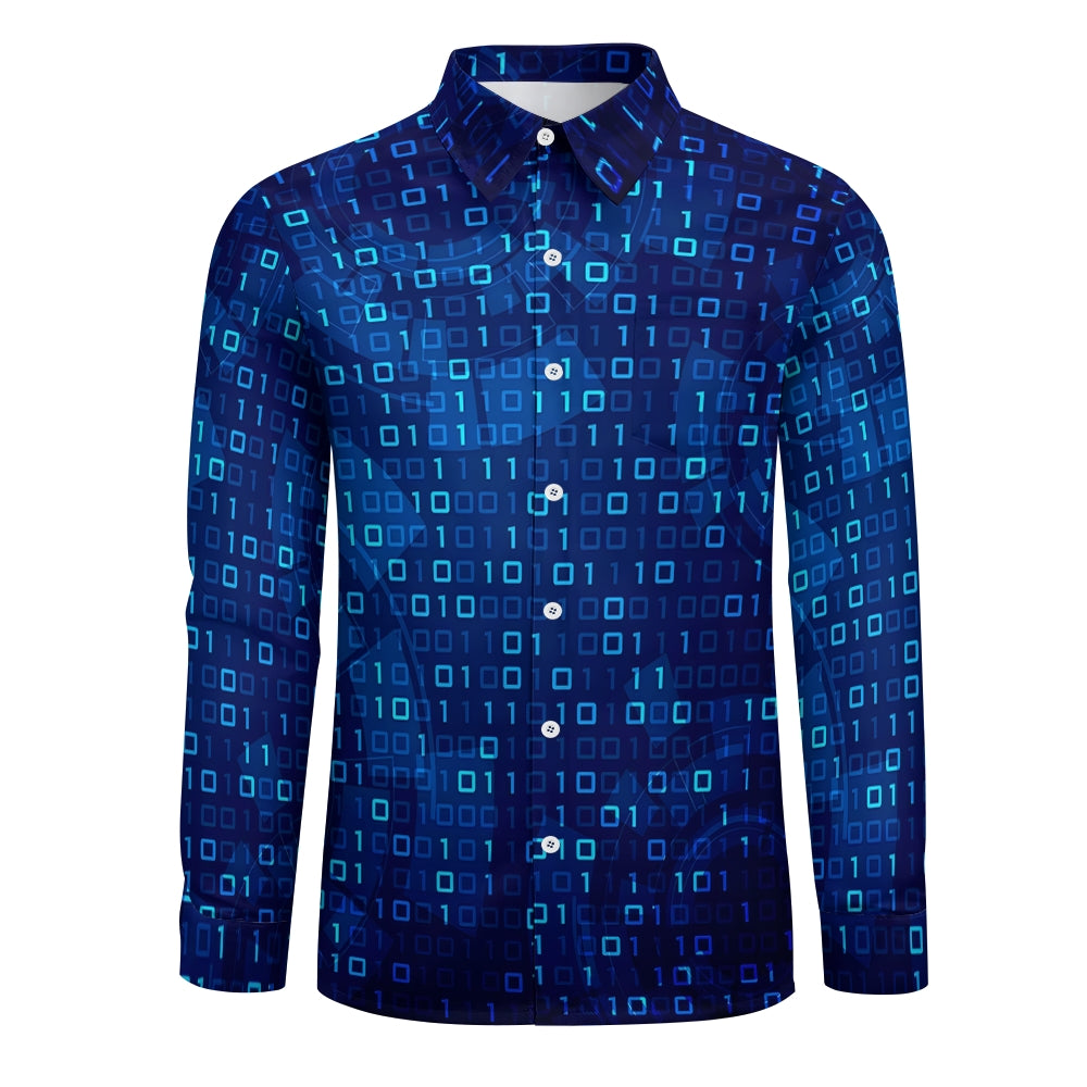 Men's Casual Number Printed Long Sleeve Shirt 2311000596