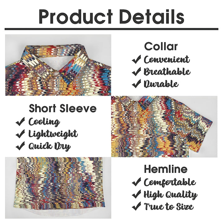 Men's  Colorful Striped Print Button-Down Shirt 2407000167