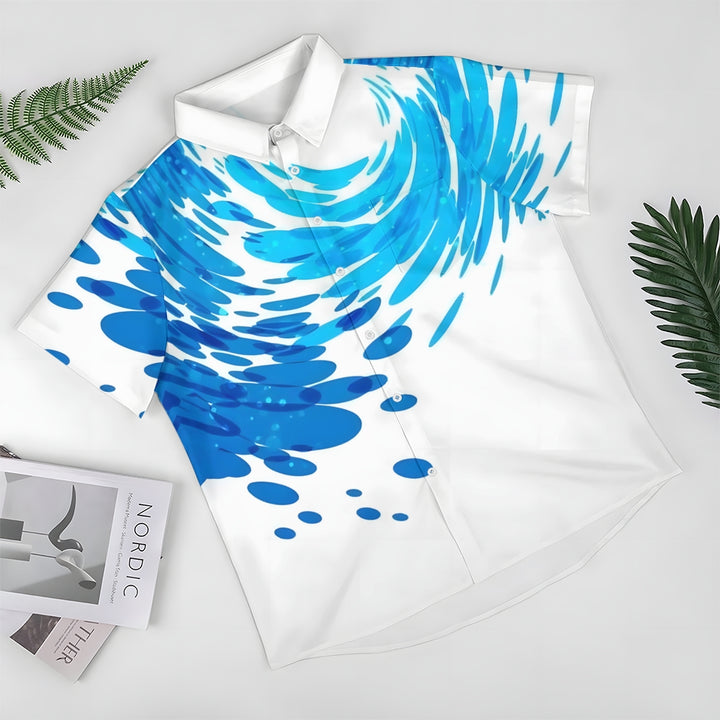 Men's Waves Ocean Hawaiian Casual Shirt 2407000178