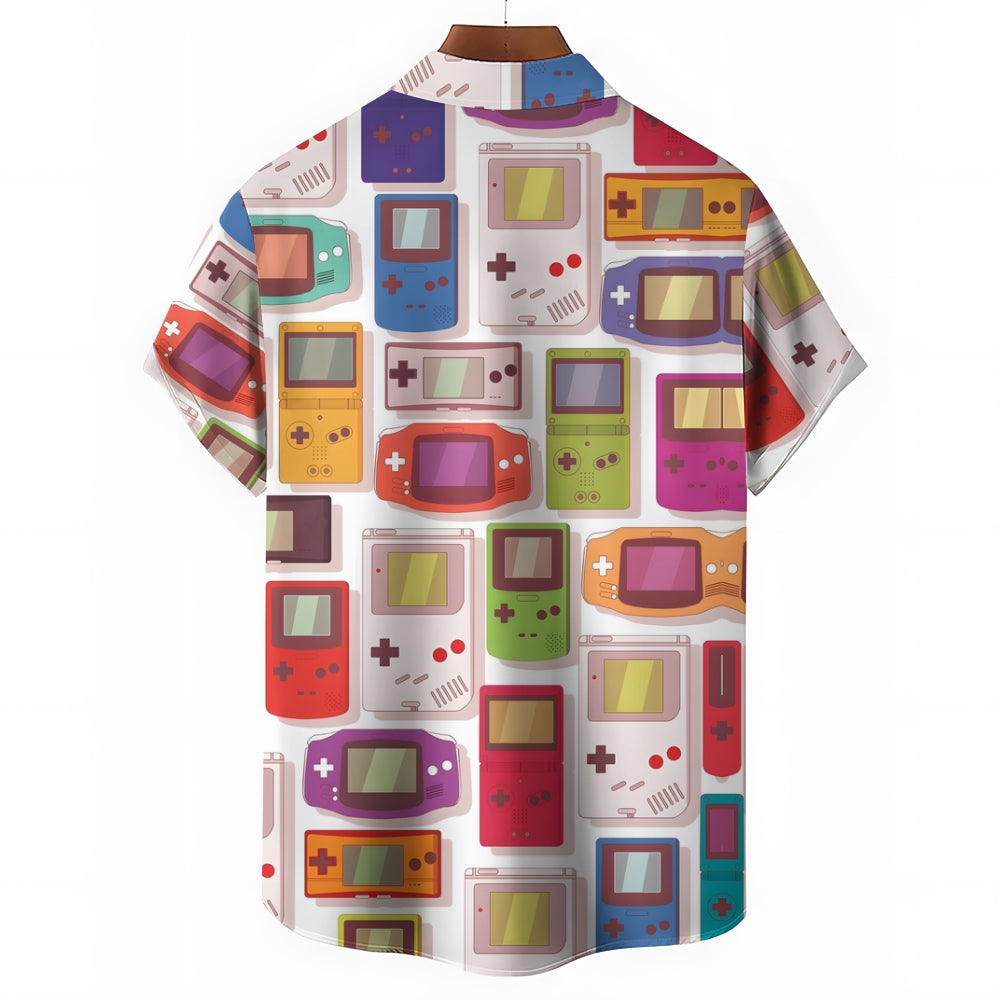 Retro Game Console Casual Short Sleeve Shirt 2403000183