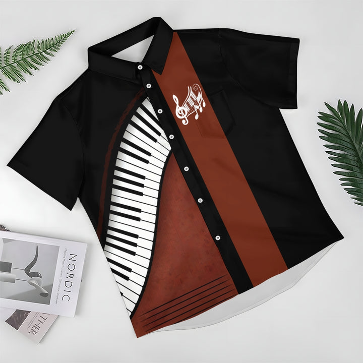 Men's Classic Summer Vibes Piano Keys Shirt 2407000418