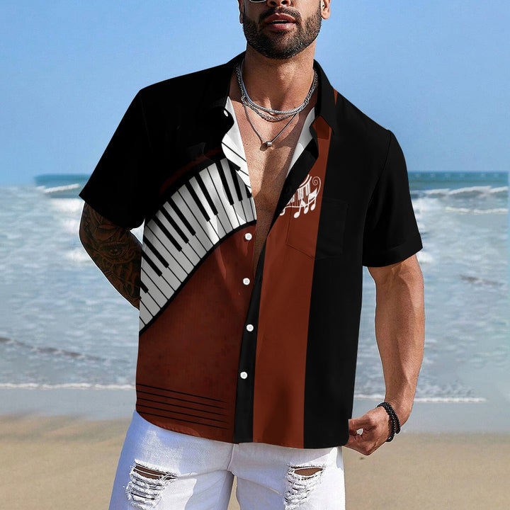 Men's Classic Summer Vibes Piano Keys Shirt 2407000418