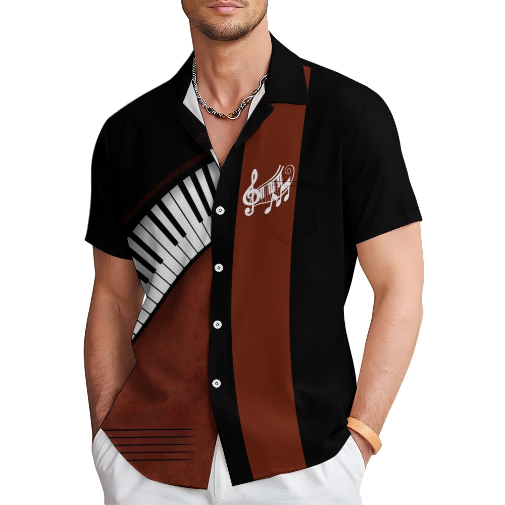 Men's Classic Summer Vibes Piano Keys Shirt 2407000418