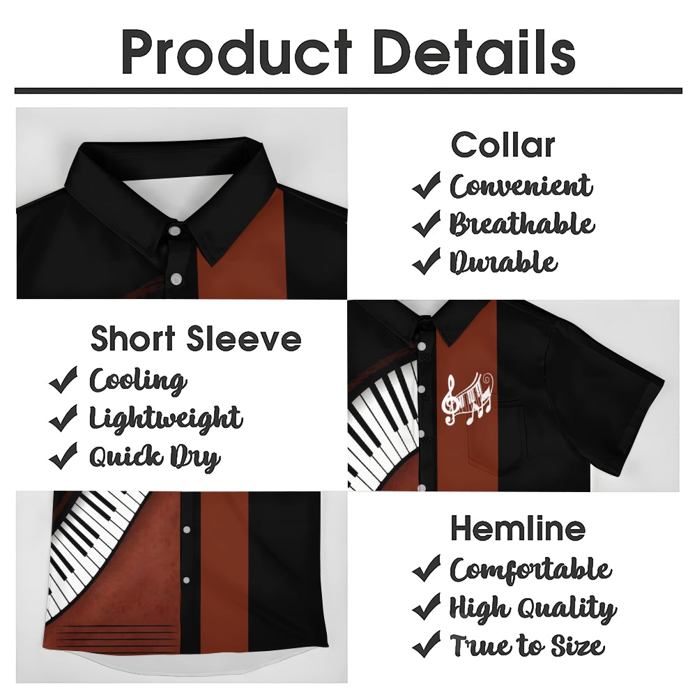 Men's Classic Summer Vibes Piano Keys Shirt 2407000418