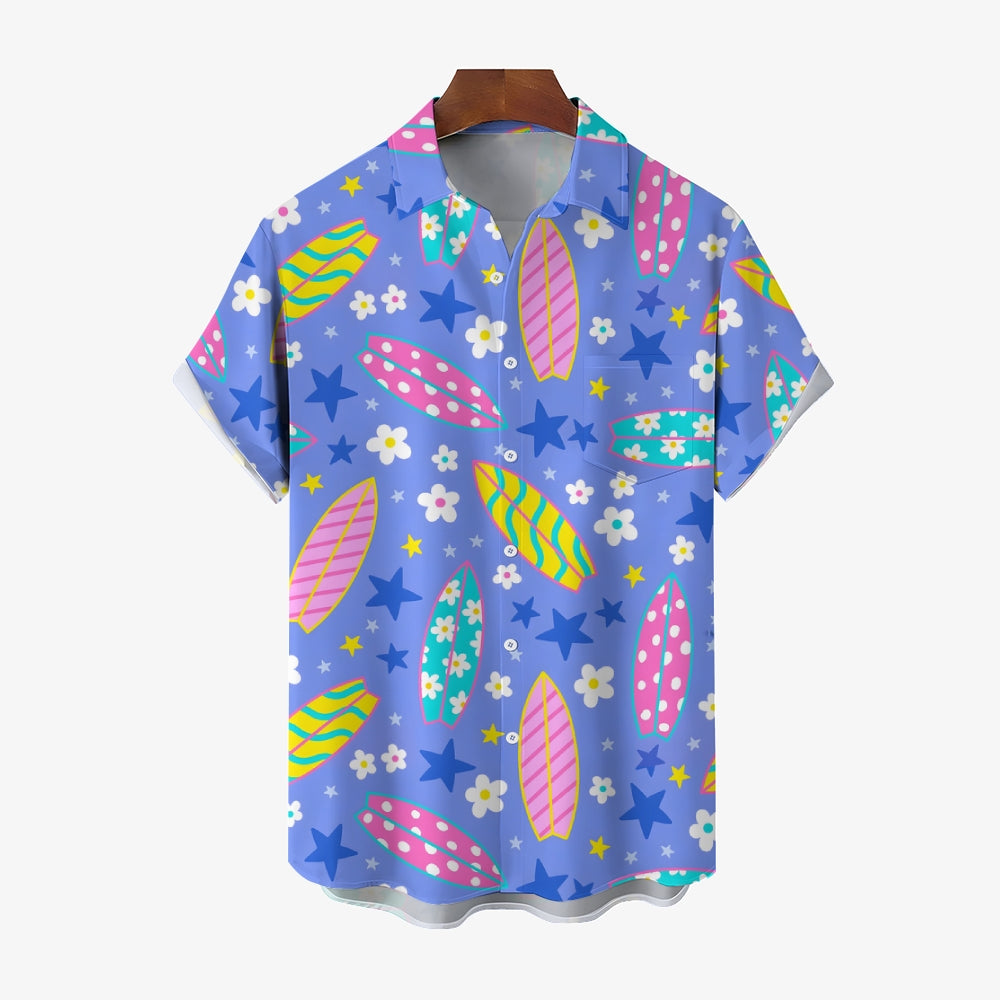 Surfboard Hawaiian Casual Short Sleeve Shirt 2404000285