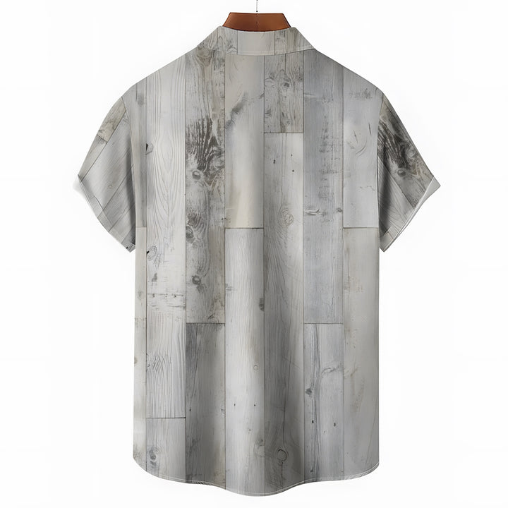 Faith Cross Print Oversized Cotton and Linen Short Sleeve Shirt 2407000767