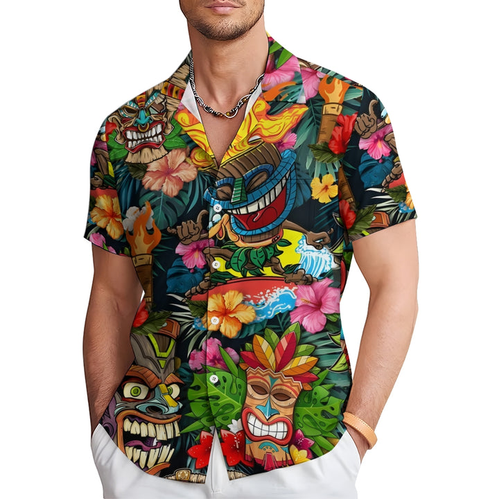 Men's Hawaiian TIKI Art Casual Short Sleeve Shirt 2404000237