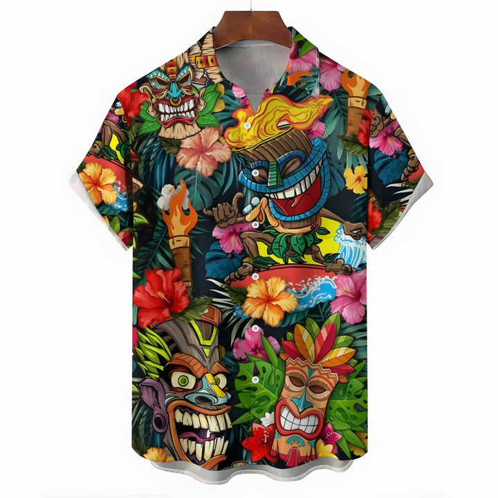 Men's Hawaiian TIKI Art Casual Short Sleeve Shirt 2404000237