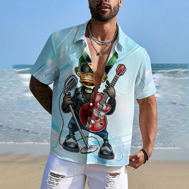 Men's Relaxed Fit Short Sleeve Duck Graphic Print Shirt 2407000916