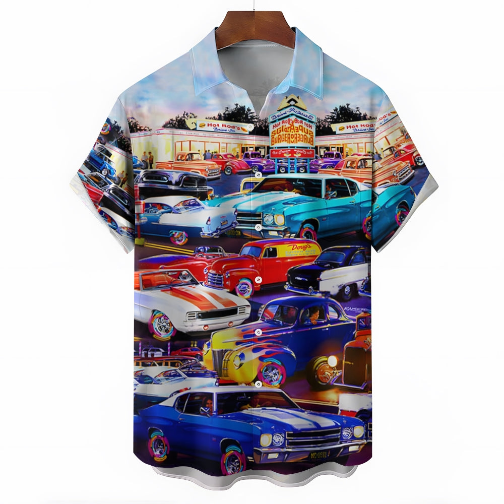 Men's Automotive Plus Size Short Sleeve Shirt 2407000921
