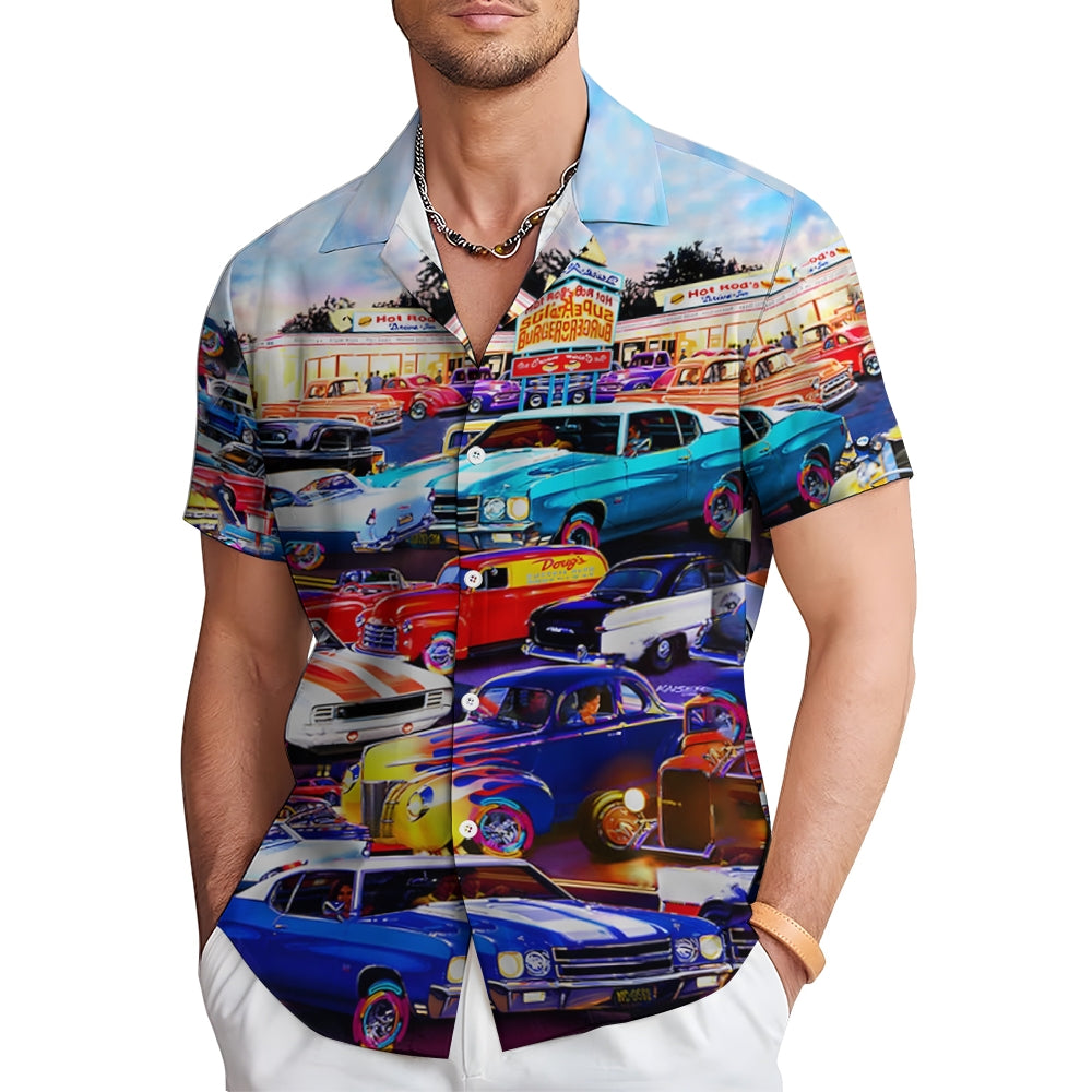 Men's Automotive Plus Size Short Sleeve Shirt 2407000921