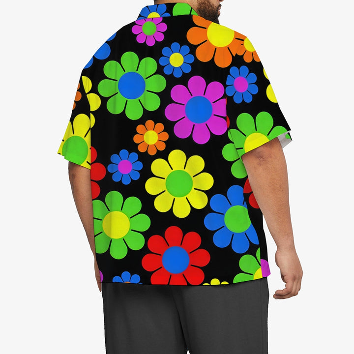 Men's Colorful Daisy Pattern Hawaiian Button-Down Shirt 2312000236