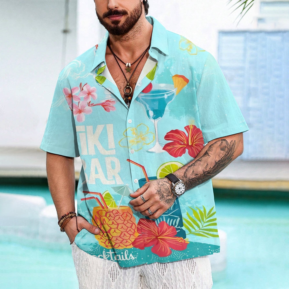 Men's Hawaiian TIKI ART Casual Short Sleeve Shirt 2403000709