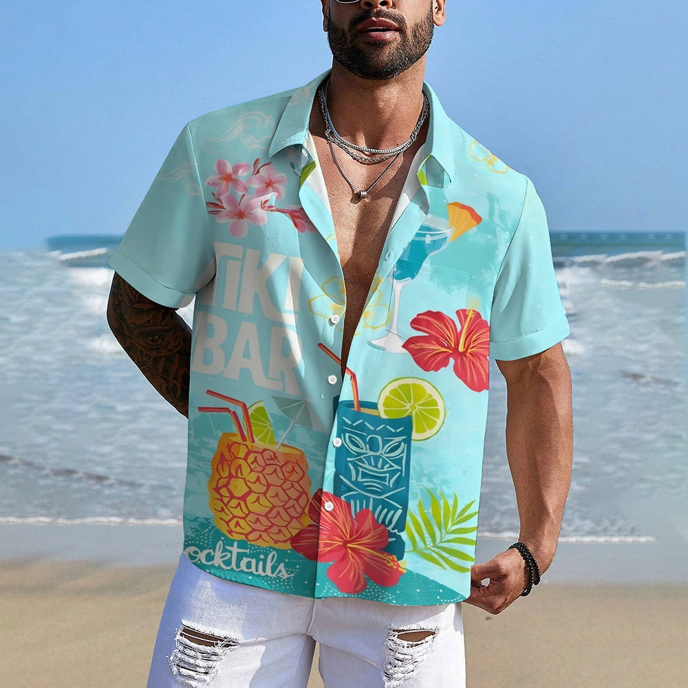 Men's Hawaiian TIKI ART Casual Short Sleeve Shirt 2403000709