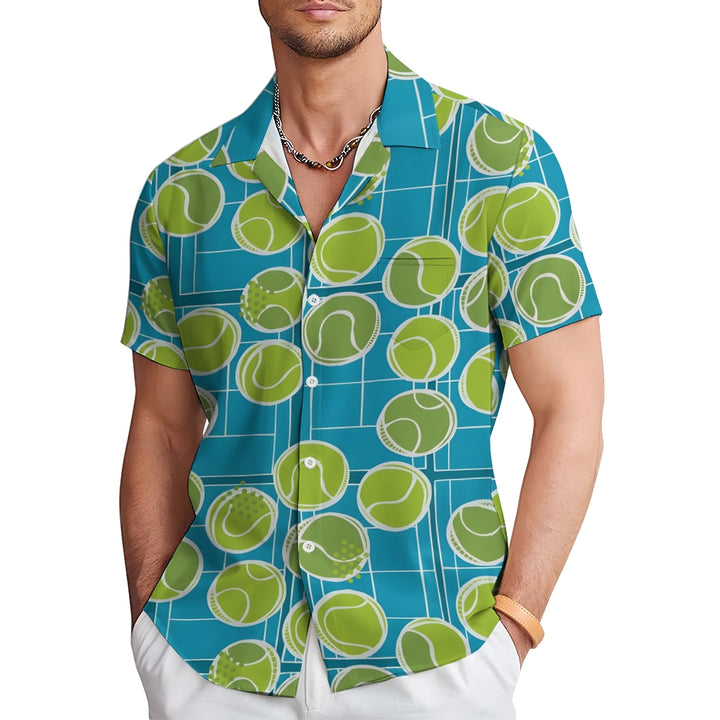 Men's Tennis Elements Casual Short Sleeve Shirt 2403000838