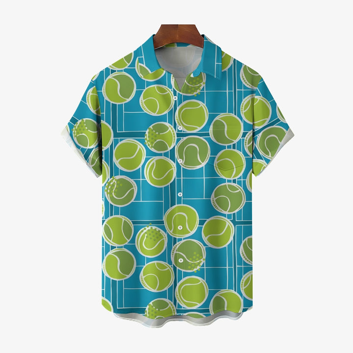 Men's Tennis Elements Casual Short Sleeve Shirt 2403000838