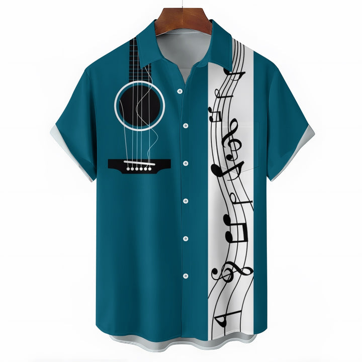 Men's Music Note Graphic Print Shirt 2407001967