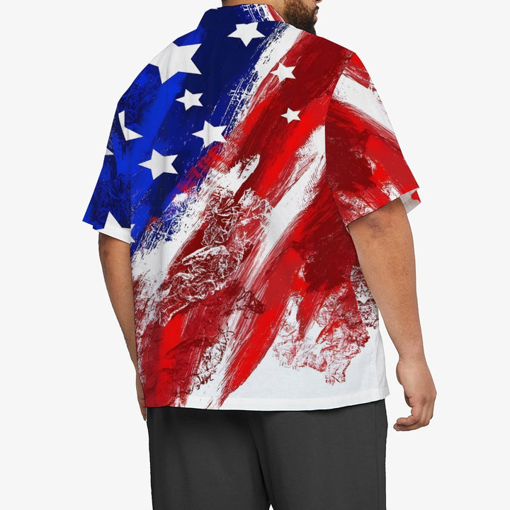 Men's Flag Patriotism Short Sleeve Shirt 2404001064