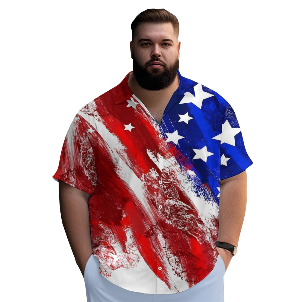 Men's Flag Patriotism Short Sleeve Shirt 2404001064