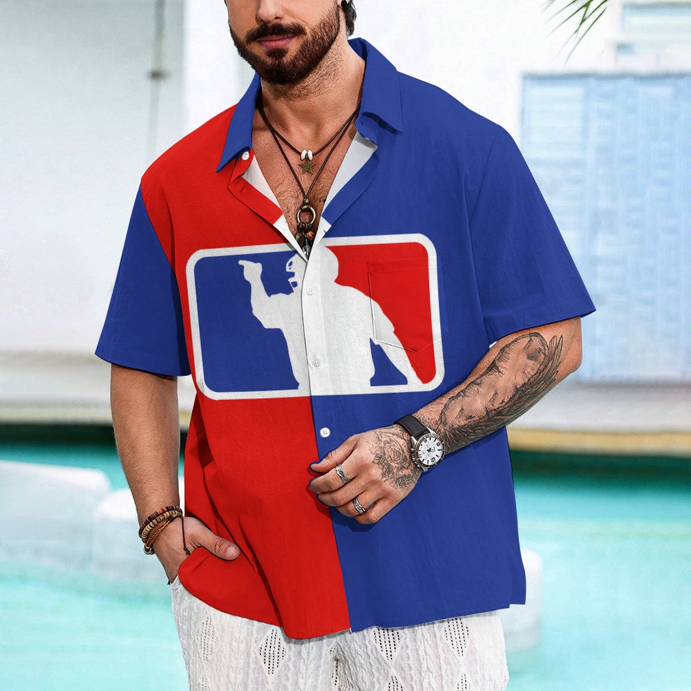 Men's Baseball Elements Casual Short Sleeve Shirt 2403000837