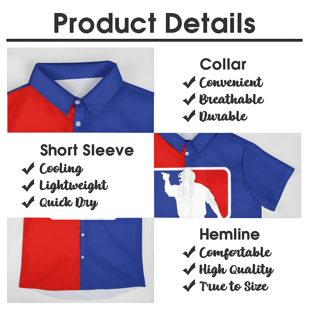 Men's Baseball Elements Casual Short Sleeve Shirt 2403000837