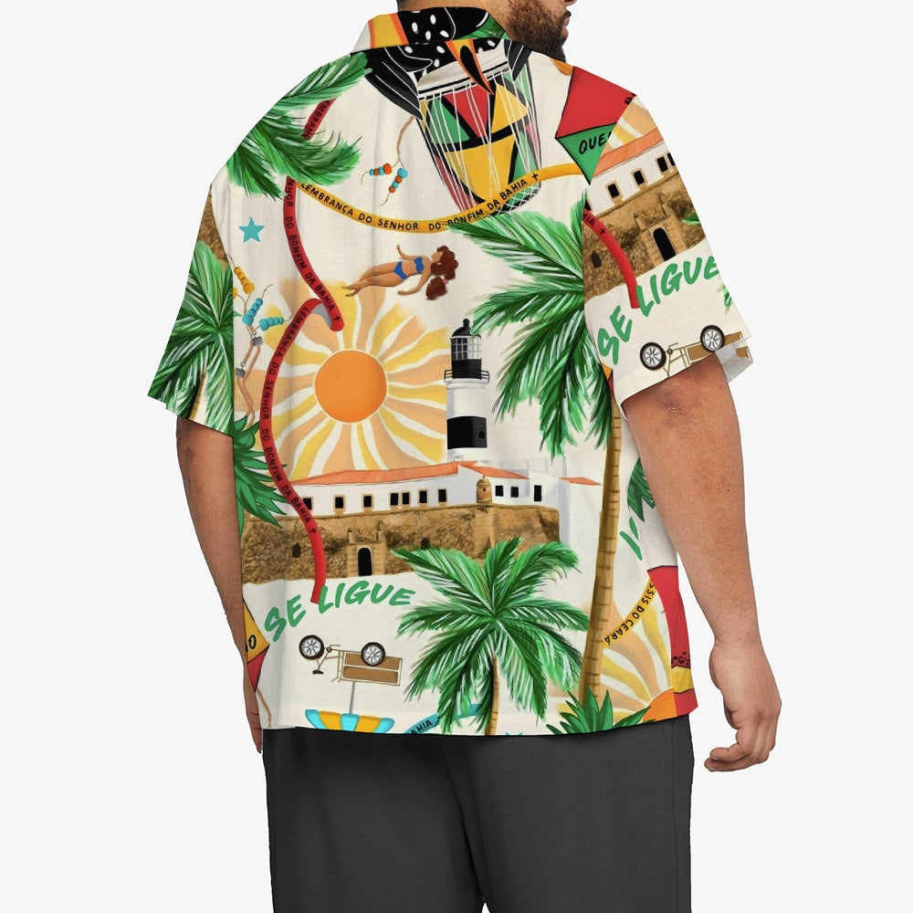 Men's Art Hawaiian Short Sleeve Pockets Shirt