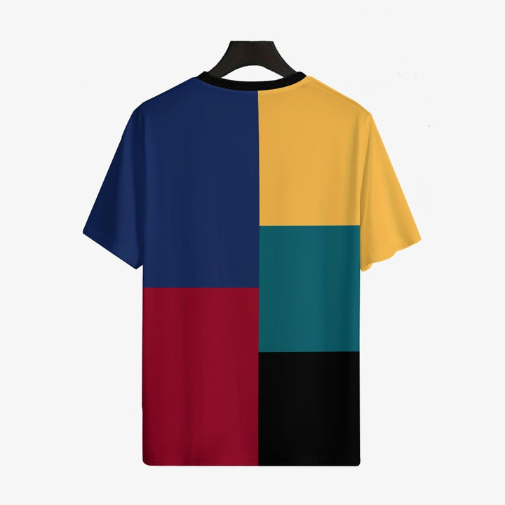 Men's Large Casual Colorblock Printed T-shirt 2407004771