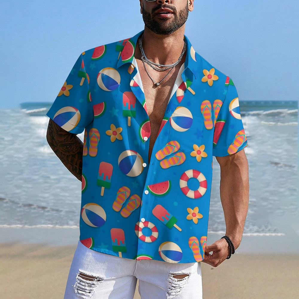 Men's Hawaiian Vacation Casual Short Sleeve Shirt 2404000383