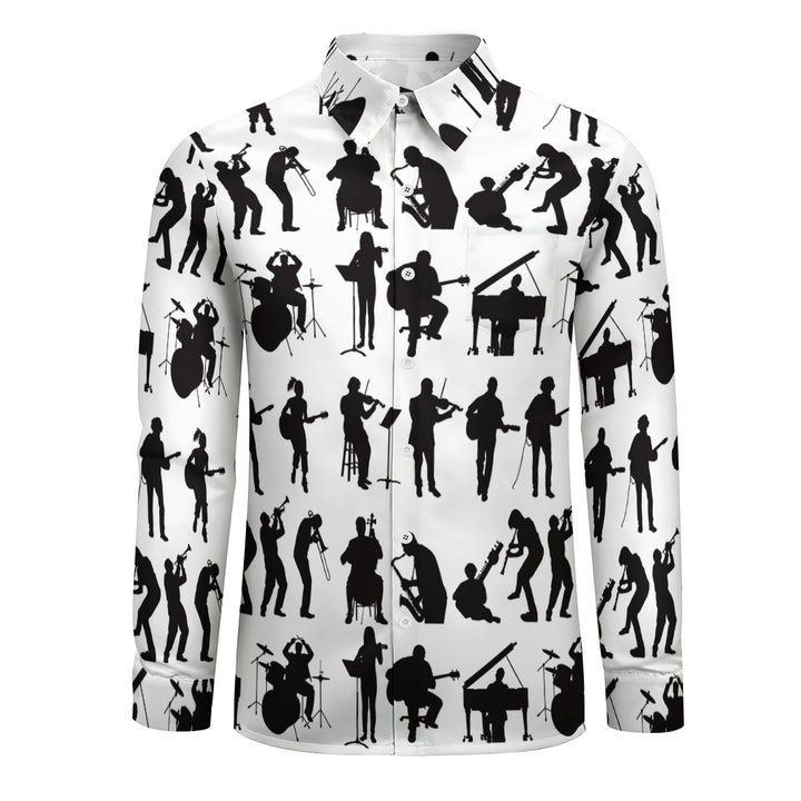 Music Elements Print Vacation Casual Men's Shirt 2407005103