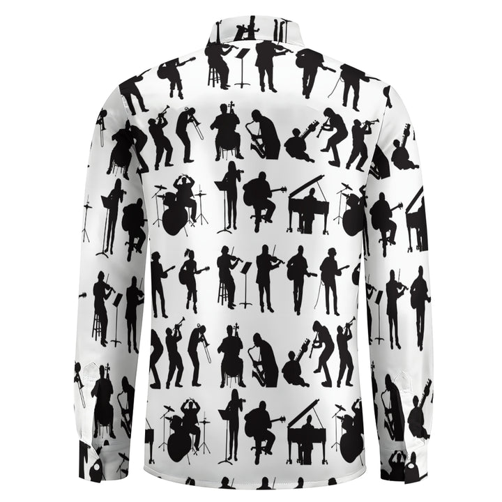 Music Elements Print Vacation Casual Men's Shirt 2407005103