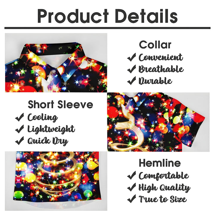 Illuminated Christmas Tree Casual Short Sleeved Shirt 2311000070