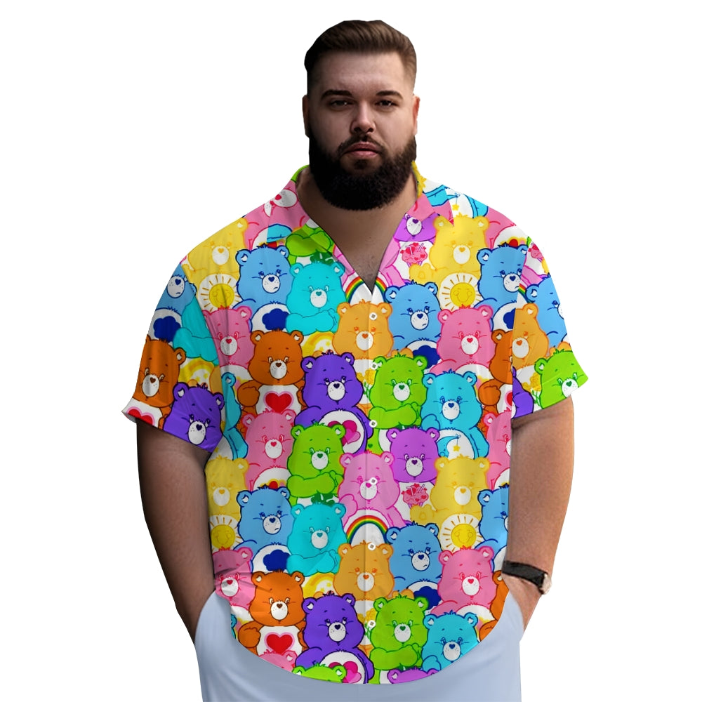 Colorful Bear Casual Large Size Short-Sleeved Shirt 2406003337