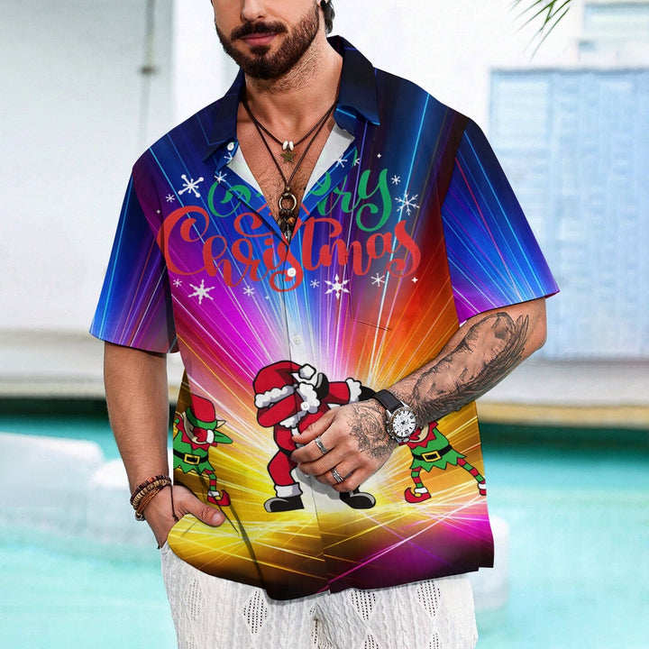 Men's Christmas Print Short Sleeve Shirt 2408000020