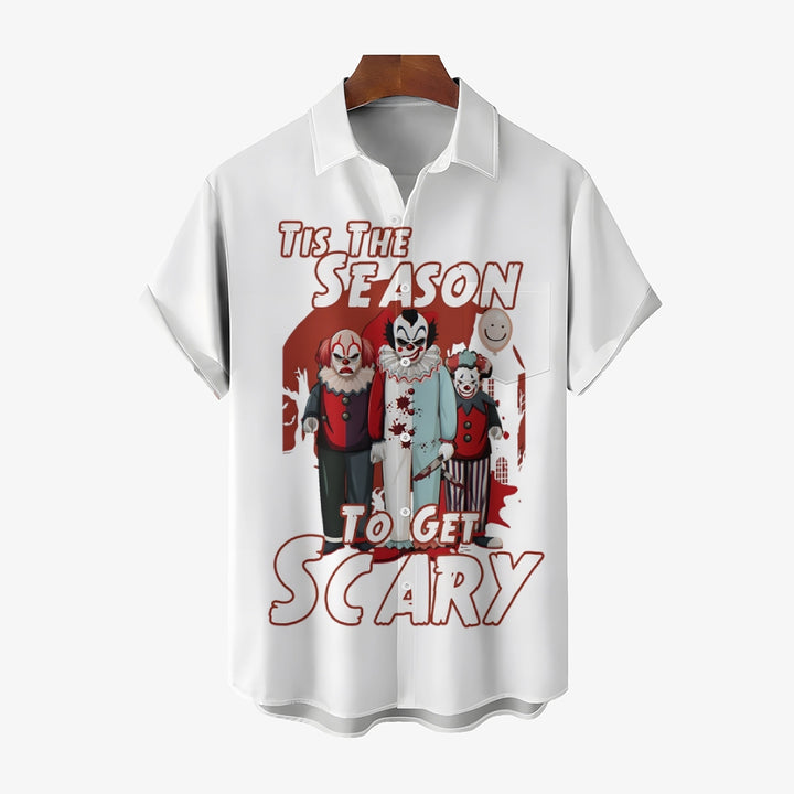 Halloween Horror Casual Large Size Short Sleeve Shirt 2408000249